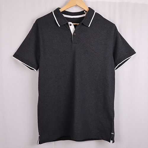 Charcoal Black Collar T-Shirt