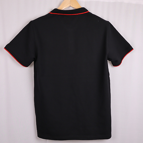 Black Red Line Collar T-Shirt