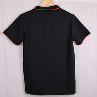 Black Red Line Collar T-Shirt