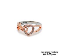 New Design 92.5 Silver Lrs Micro Two Tone Ring - Elegant 925 Silver, Size Adjustable, Versatile Design For Daily Wear & Special Occasions