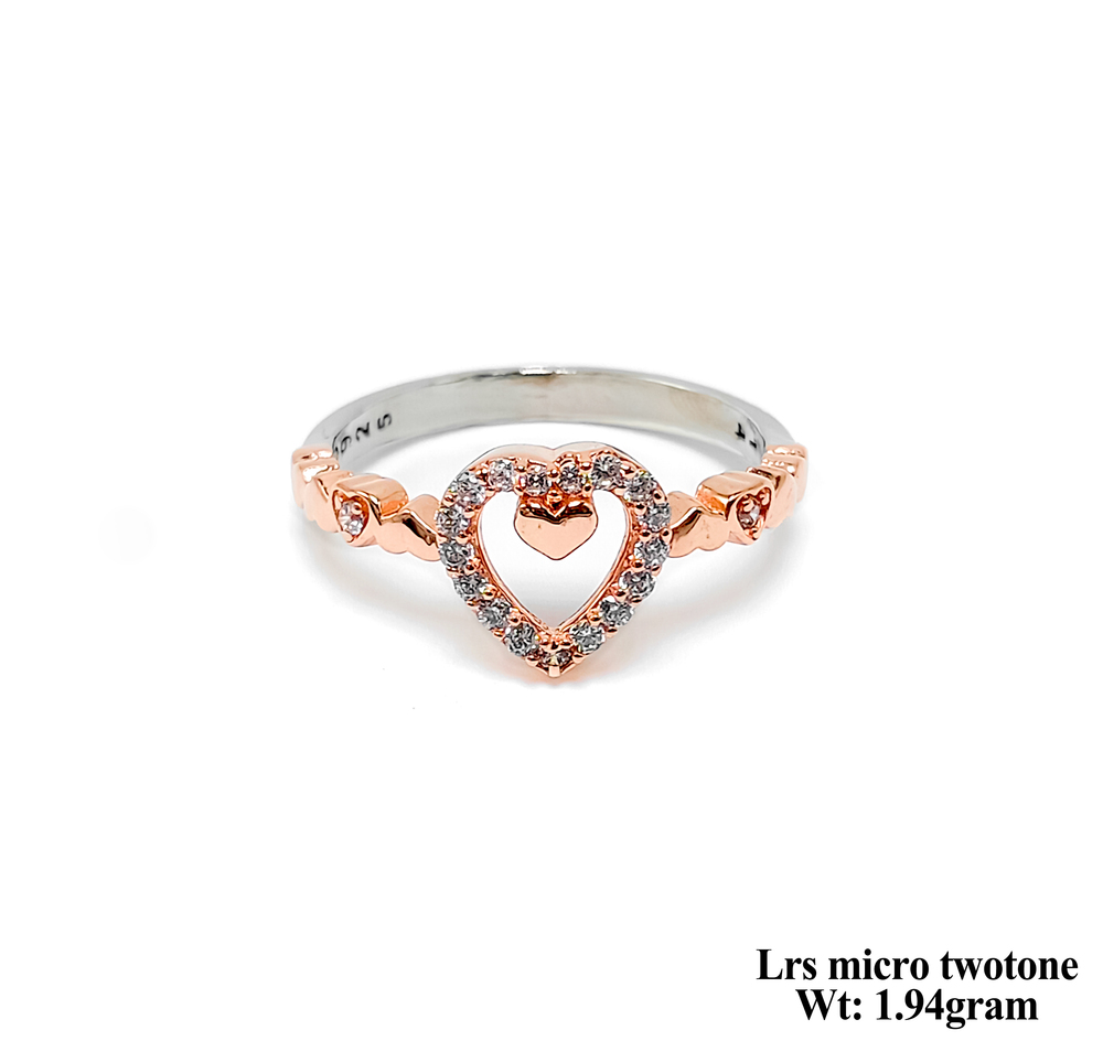 New Design 92.5 Silver LRS Micro Two tone Ring