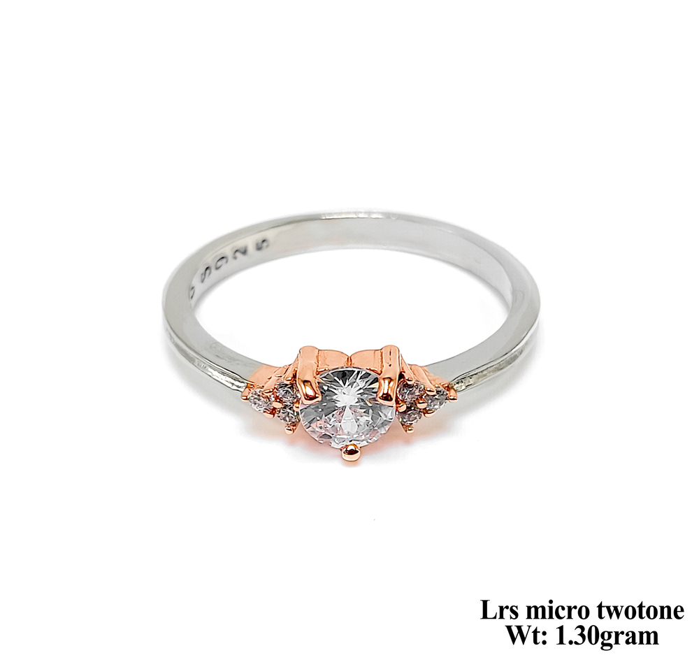 New Design 92.5 Silver LRS Micro Two tone Ring
