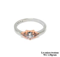 New Design 92.5 Silver LRS Micro Two tone Ring