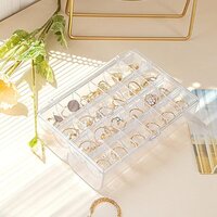 2 Layer Acrylic Jewelry Box - Color: Clear