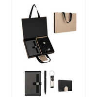 Gift Set Gs46 (a5 Noterbook,card Holder,keychain,pen) - Color: Black