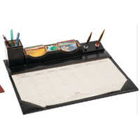 Black Leather Table Planners - Pattern: Plain