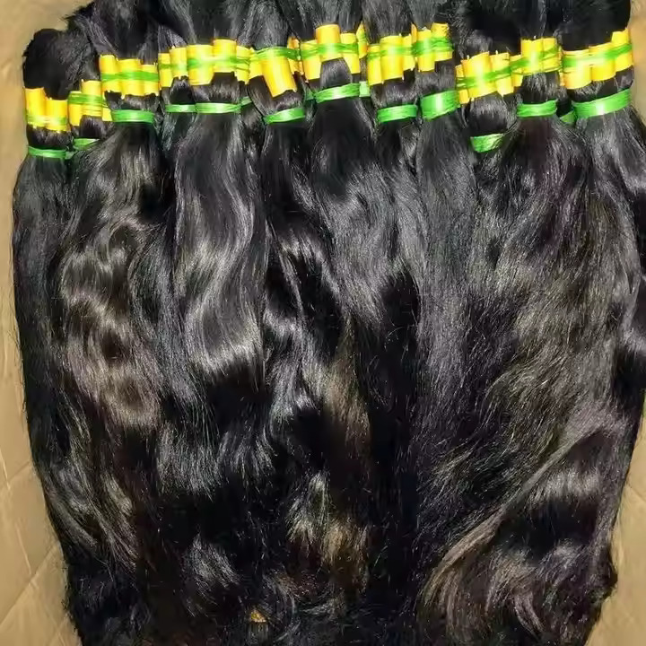 Natural Black Color Single Drawn Bulk Hair Bundles  100% Human Hair Extension, 8-32 Inch