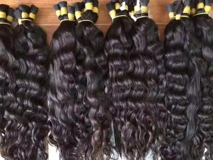 Natural Black Color Single Drawn Bulk Hair Bundles  100% Human Hair Extension, 8-32 Inch