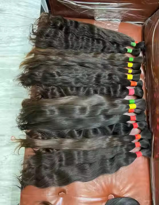 100%  Cuticle Aligned Temple Remy Bulk Hair Bundles Indian Remy Hair Extension