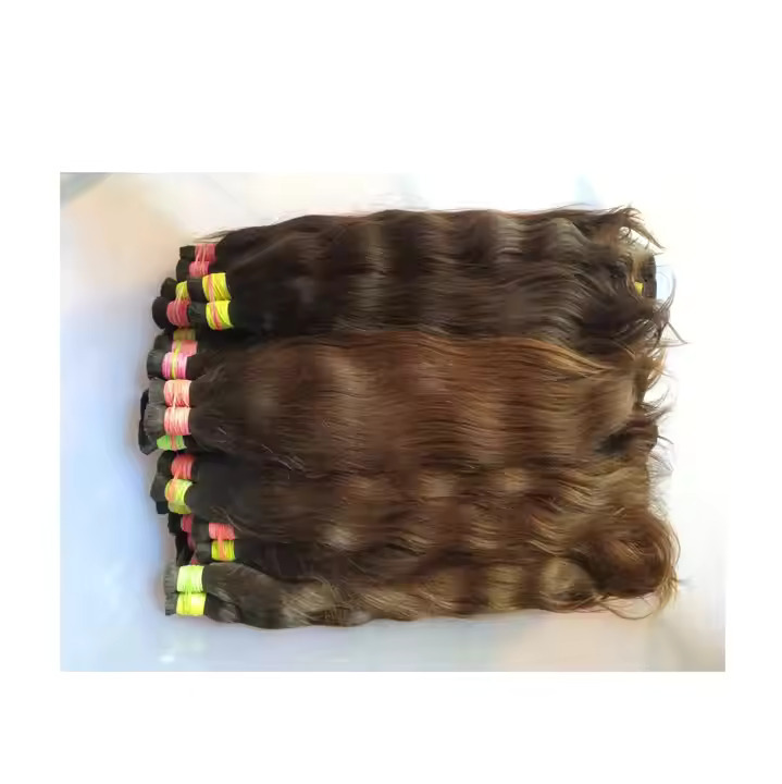 High on Demand 100% Natural Brown Bulk Hair Human Hair Extensions Available at Wholesale Price From India
