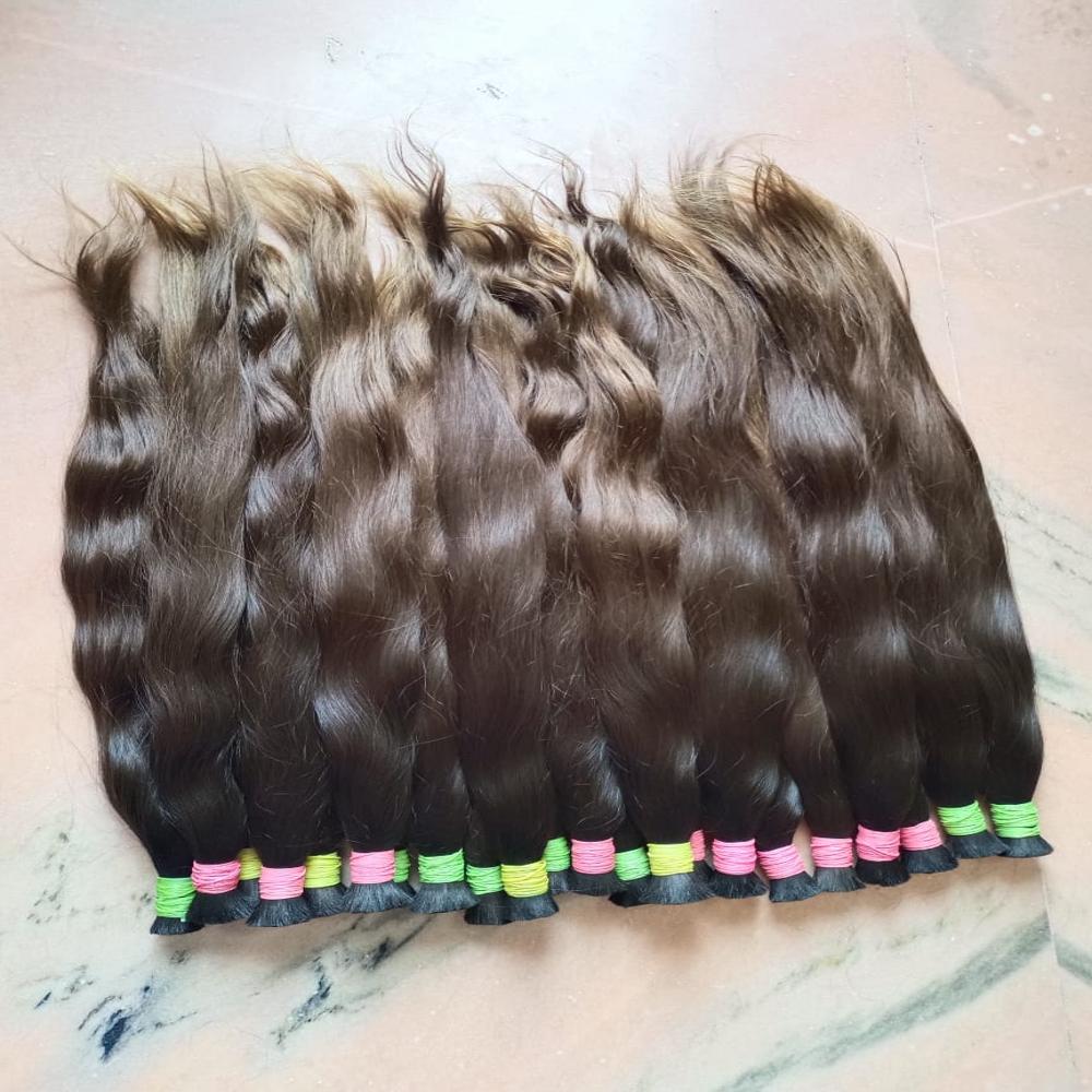 Indian Remy Virgin Bulk Human Hair Extension 10-36 100gm Natural Color Vendor