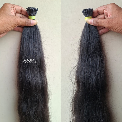 Natural Straight I-Tip Hair Extenstions Hot Fusion Indian Remy Human Hair Supplier