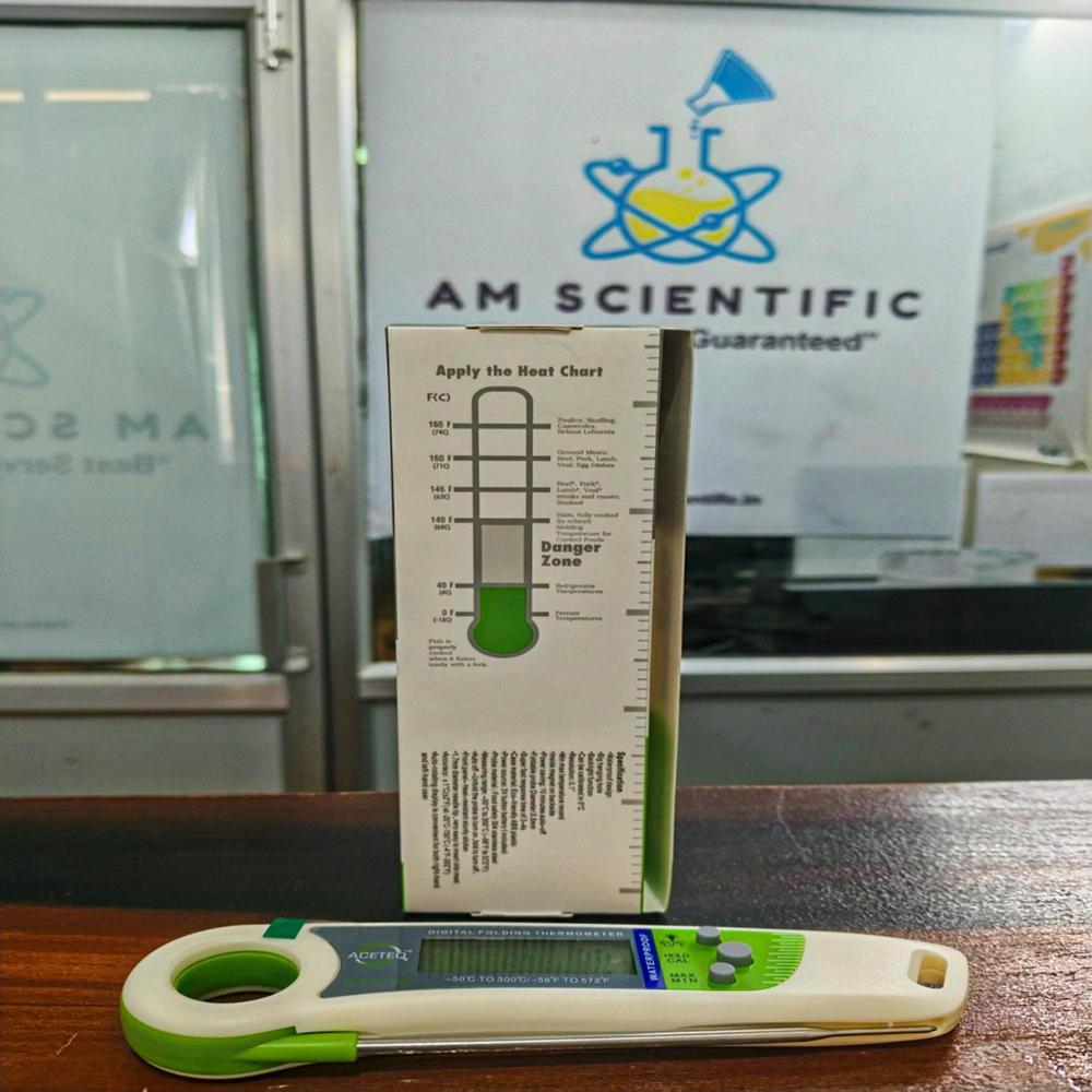 Aceteq Dtm-x9 Folding Food Thermometer - Ip67 Waterproof, Auto Rotating Display, Backlight Function, -20â°c To 150â°c Accuracy, 1-year Warranty