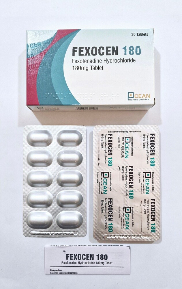 Fexofenadine Hydrochloride Tablets - 120mg, 180mg | Generic Drug For Allergy Relief, Packed In 30 Tablets, Dosage As Per Instruction