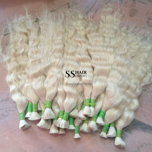 Best Selling 613 Raw Virgin Hair Bundles Hair Extension for Girls - Remy Indian Hair, 10-36 Inch, Silky Straight Style, Light Blonde Color