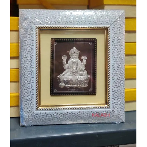 999 Silver Kalash 2 No Laser Pure Silver Laxmi Frames