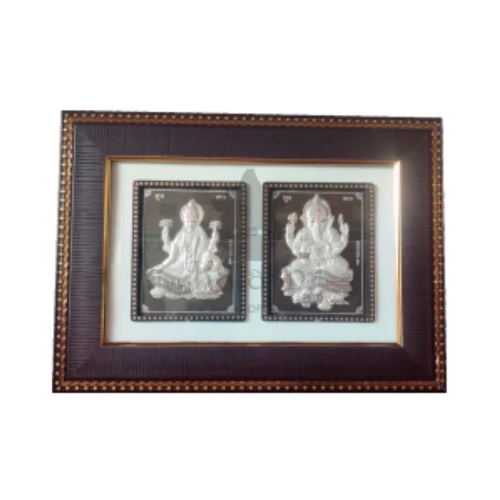 Pure 999 Silver Laxmi Ganesh Frame God