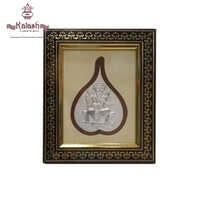 Pure Silver Leaf Ganesha Frame - Silver, Durable, Polished Finish | Intricate Indian Style Lord Ganesha Design For Home Decor