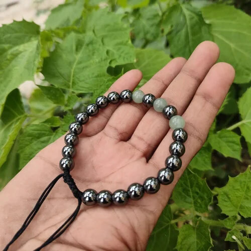 Natural hematite and green aventuraine bracelet