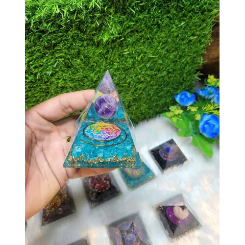 Aquamarine orgone pyramid