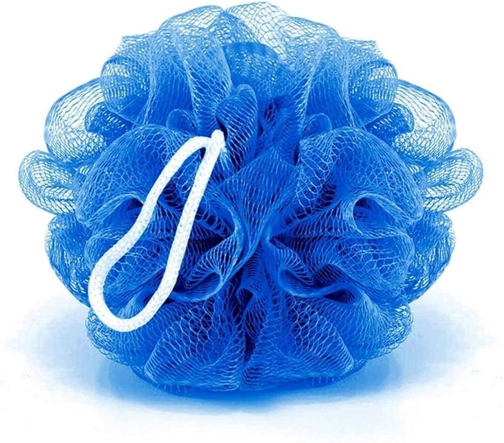 Single Colour Loofah - Plastic Material, Mesh Texture For Exfoliation , Customizable Colors With Hanging Rope For Easy Storage