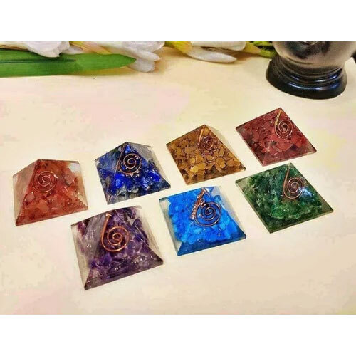Orgone Pyramid Seven Chakra Set