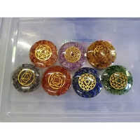 Seven Chakra Orgone Reiki Healing Stone Set - Color: Multi Color