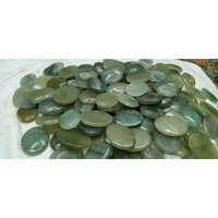 Green Nylon Oval Cut Gemstone - Grade: A