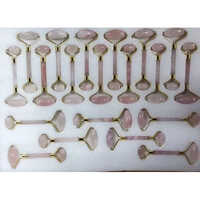Rose Quartz Face Massage Roller - Color: Pink