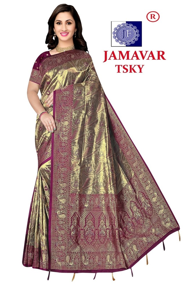 Jamawar Tsky Saree - Color: 8 Color