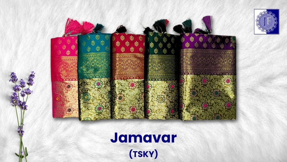 Jamawar Tsky Saree - Color: 8 Color