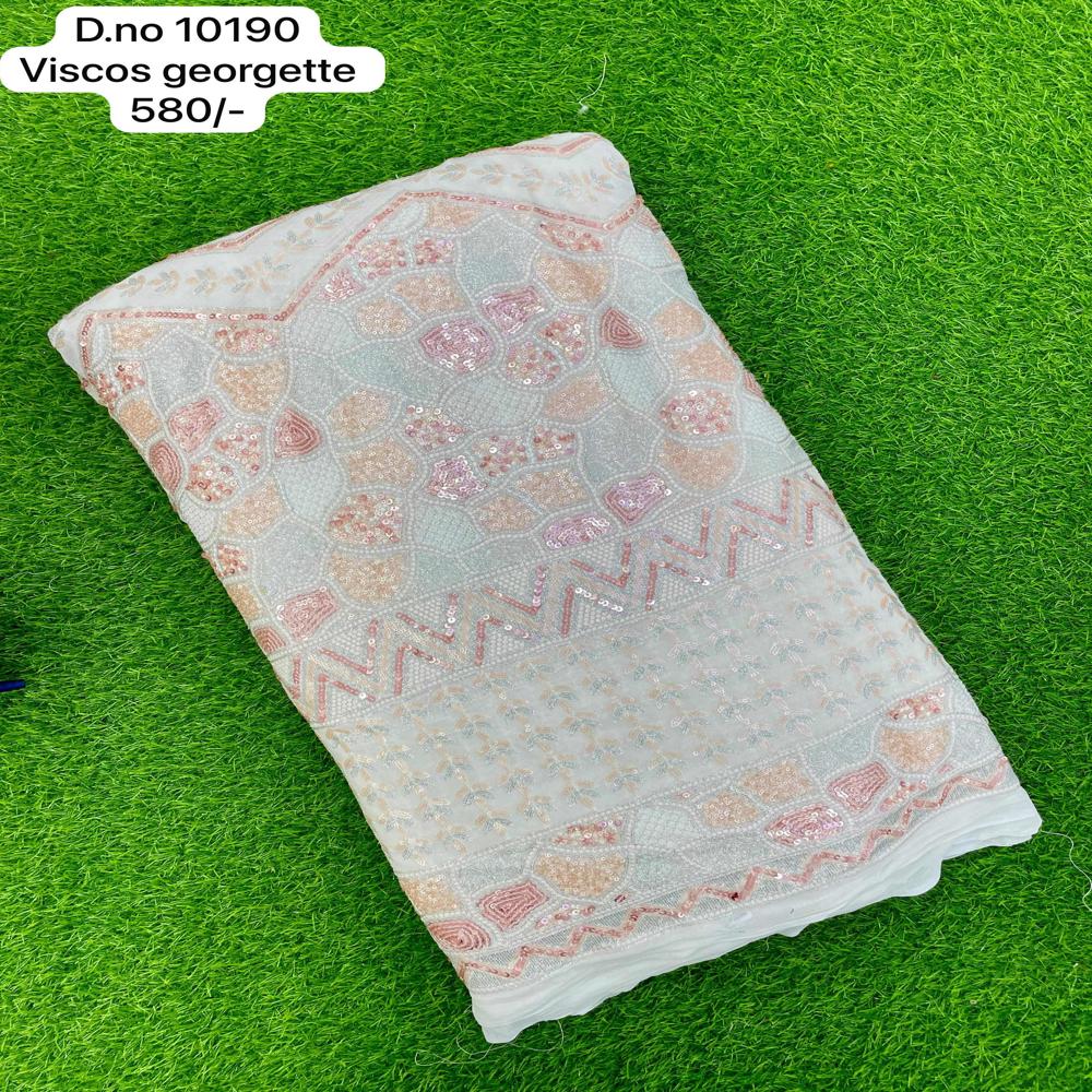 Designer Viscose Chiffon Saree - 5.5 Meters Length | Elegant Printed Design In Grey, Sky, Cream For Daily Ethnic Wear