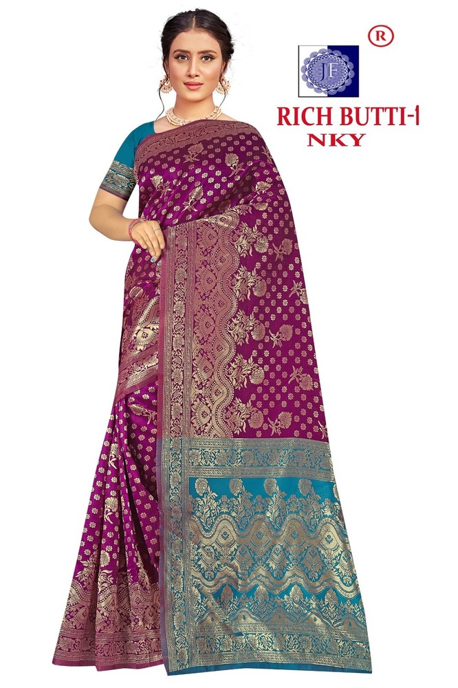 Rich Butti Nky Fancy Saree - Color: 8 Color