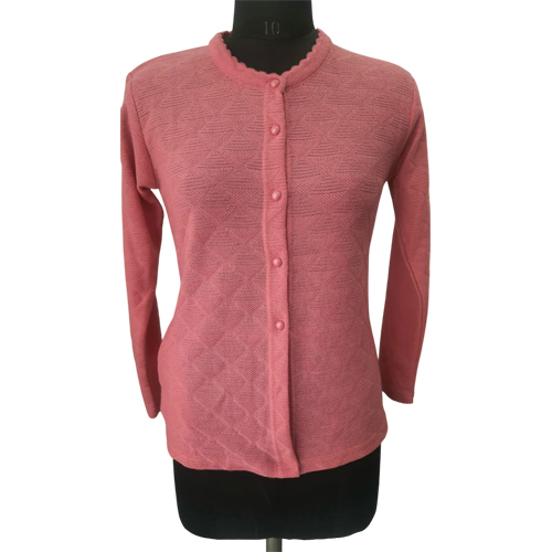 Ladies Full Sleeves Cardigan - Color: Gajri