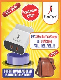 Exclusive Offer (buy 25pis Blantech 2usb Charger And Get 1 Office Bag Free ) - Battery Backup: 7-8 Hours
