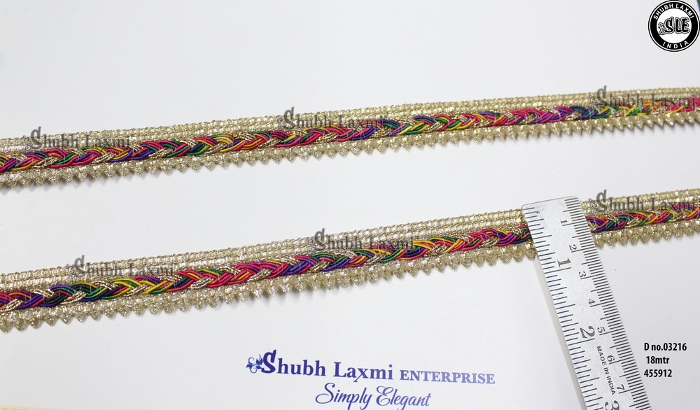 multi colour & zari lace