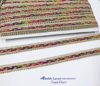 multi colour & zari lace