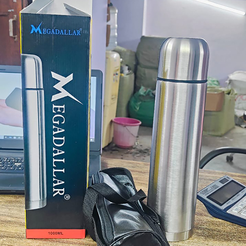Premium 1000 Ml Vacuum Bottle - Color: Silver