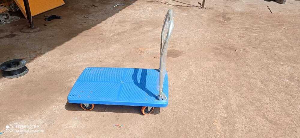 Foldable Plastic Platform Trolley - Color: Blue