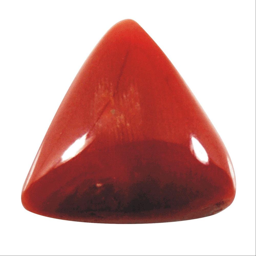 Red Coral Triangle Munga Gemstone - Material: Stone