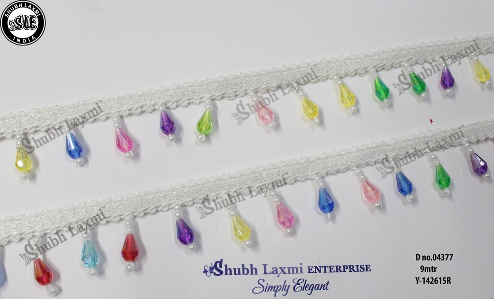 multi colour moti lace