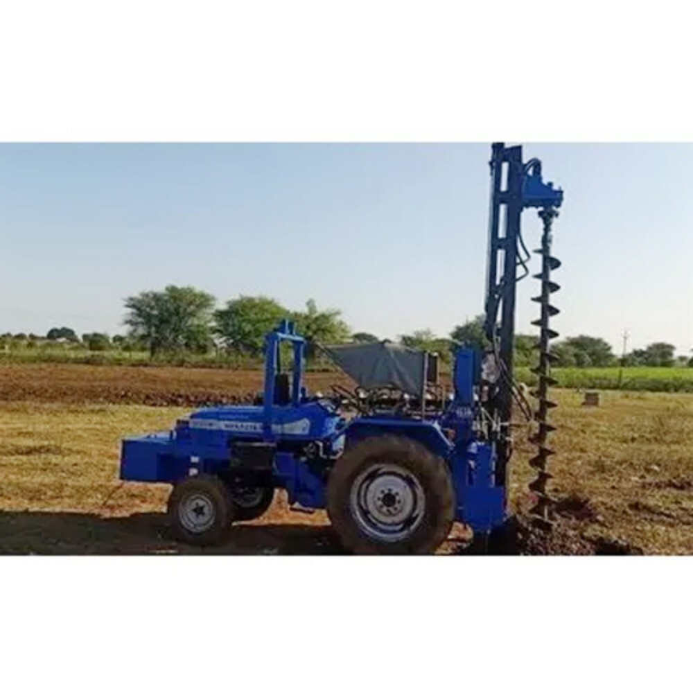 Tractor Mounted Portable Borewell Drilling Machine - Color: Blue