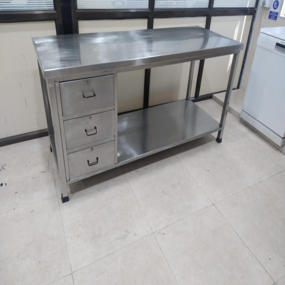 S S Table With Drawer Manufacturers - Color: Silver