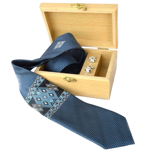 Rectangular Tie And Cufflink Wooden Packaging MDF Box