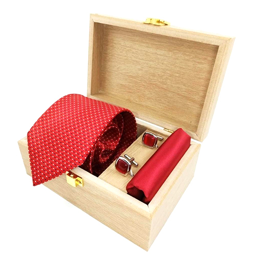 Tie And Cufflink Wooden Packaging Box