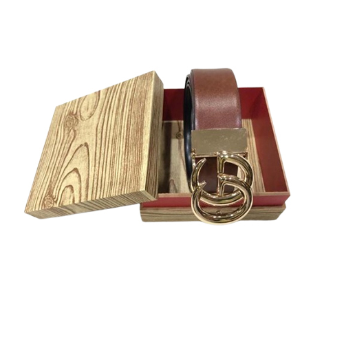 Brown Belt Wooden Packaging MDF Box