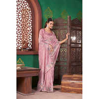 Crush Tissue Resham Embroidery Work Saree