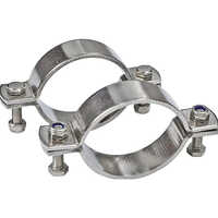 Stainless Steel Pipe Clamp - Color: Silver