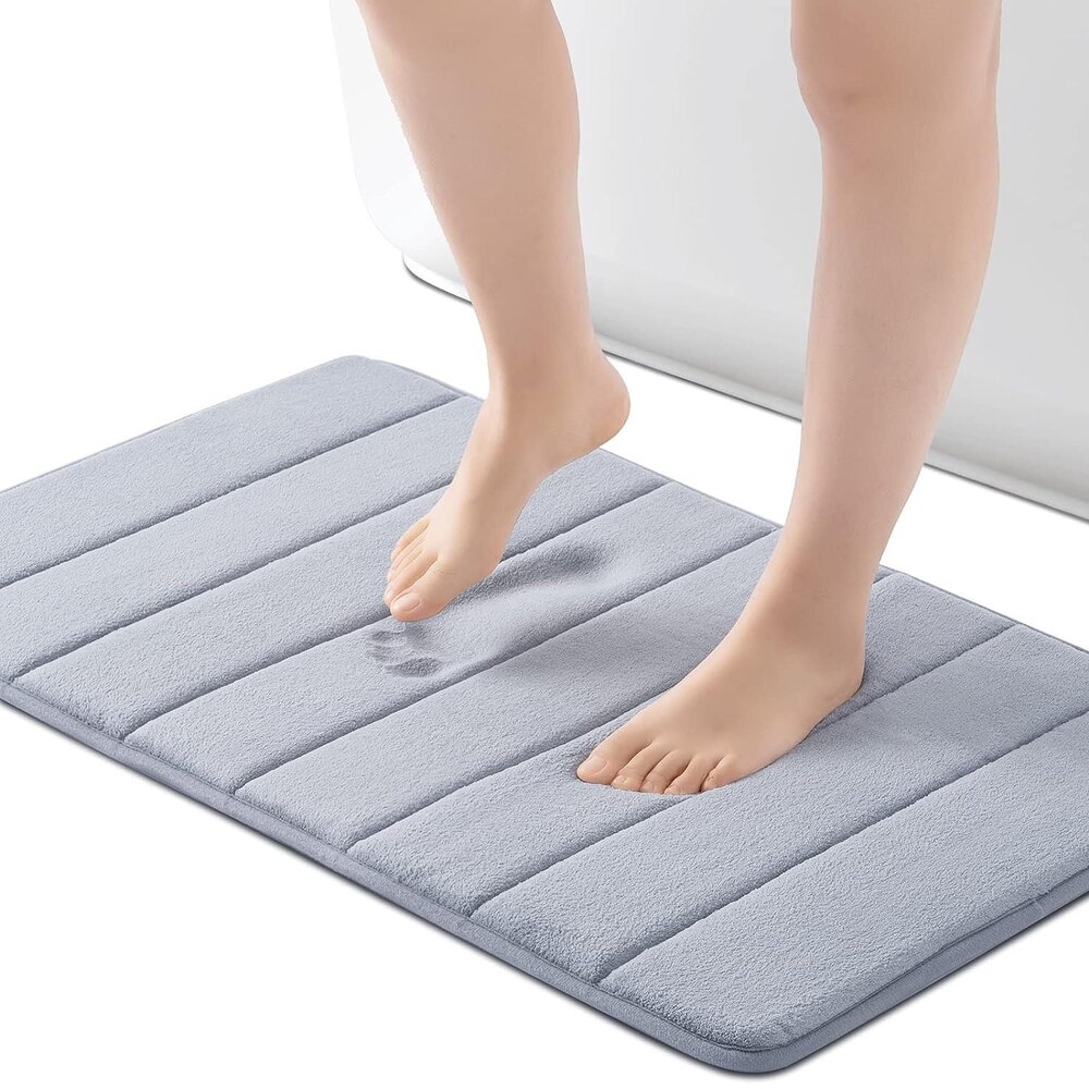 Memory Foam Bath Mat Non Slip Water Absorbent Velvet Thick Soft Floor Rug