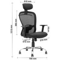 1210mm Mesh High Back Rev olving Chair